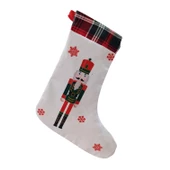 40 cm Yılbaşı & Christmas Desenli Dekoratif Hediye Kesesi, Noel Çorabı, Yılbaşı Süsü, Şömine Süsü, Yılbaşı Ağaç Süsü - 3