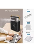 Taşınabilir Işıklı 5 Spreyli-Buharlı Vantilatör-Buzlu Masaüstü Fan Klima Buharlı Hava Nemlendiricili - 3