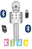 LeaserTech Karaoke Mikrofon Dahili Hoparlörlü Usb Flash Tf Kart Destekli Ses Değiştirme Efektli Çocuk Mikrofonu - 1