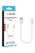 Kensa C-201 Micro Usb Hızlı Powerbank 30cm Şarj Kablosu thumbnail 2