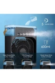 Yeni Işıklı Buharlı Vantilatör 600ml 5 Spreyli Vantilatör Buzlu Buharlı Mini Klima Mini Fan Buzlu Fan - 3