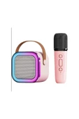 Kensa Rgb Işıklı Kablosuz Mikrofonlu Taşınabilir Bluetooth Hoparlör Karaoke Müzik - 7