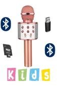 LeaserTech Karaoke Mikrofon Dahili Hoparlörlü Usb Flash Tf Kart Destekli Ses Değiştirme Efektli Çocuk Mikrofonu - 1