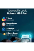 leasertech Buharlı Buzlu Işıklı Taşınabilir Vantilatör 5 Spreyli 7 Renk Gece Işığı - 3