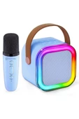 Kensa Rgb Işıklı Kablosuz Mikrofonlu Taşınabilir Bluetooth Hoparlör Karaoke Müzik - 6