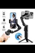 LeaserTech Gimball 3 Eksenli Android, İphone Uyumlu Tripodlu, Uzaktan Kumandalı Telefon Sabitleyici - 2