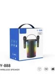 Kablosuz Mikrofonlu Karaoke Makinesi TF Kart ve USB Girişli Karaoke Hoparlör Y-888 - 4