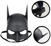 Siyah Renk Çocuk Boy Arkadan Lastikli Batman Maskesi A Kalite  20x14 cm - 1