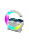 Telefon Kablosuz Şarj İstasyonu Speaker Özellikli Led Işıklı FM Radyolu Bluetooth Speaker BT2301 - 1