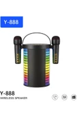 Kablosuz Mikrofonlu Karaoke Makinesi TF Kart ve USB Girişli Karaoke Hoparlör Y-888 - 3