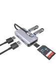 Çoklayıcı Adaptör 6 in 1 USB To USB A  SD Kart TF Kart Macbook Uyum Çevirici Adaptör Çok PortluZR786 - 1