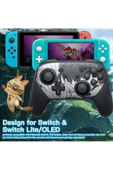 PC Uyumlu Switch Pro Uyumlu Oyun Kolu Kumanda Kablolu ve Kablosuz Joystick Gamepad HAC013 Siyah - 3
