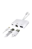 3 in1 şarj adaptörü Type-C Girişini Kamera Fotoğraf Makinesi RJ45 Ethernete Çevirici ZR814 - 5