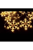 3 metre Led Işıklı 12'li Kar Tanesi Işık Zinciri Dekoratif Fişli Aydınlatma Ev Dekorasyonu Süsleme - 5