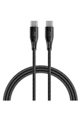 Type-C to Type-C 1.2 Metre Şarj ve Data Kablo Dayanıklı Naylon Örgü USB C to USB C Kablo CB1029 - 1