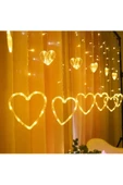 3 metre Led Işıklı 12'li Kalp Işık Zinciri Dekoratif Fişli Aydınlatma Ev Dekorasyonu Süsleme - 3
