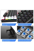 Leaven K550 Kablolu Klavye Led RGB 87 Tuşlu Mekanik Oyuncu Işıklı Siyah-Beyaz Klavye Kırmızı Switch - 5