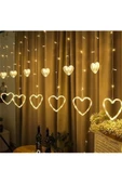 3 metre Led Işıklı 12'li Kalp Işık Zinciri Dekoratif Fişli Aydınlatma Ev Dekorasyonu Süsleme - 1