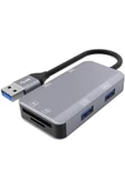 Çoklayıcı Adaptör 6 in 1 USB To USB A  SD Kart TF Kart Macbook Uyum Çevirici Adaptör Çok PortluZR786 - 2
