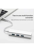 Type-C To USB Çevirici Macbook Uyumlu Adaptör Çoklayıcı Tip C To RJ45 Adaptör 4in1 ZR115-A - 2