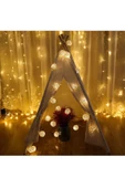 Rattan Topu Pille Çalışan 2 Metre Led Işık Dekoratif Aydınlatma Ev Dekorasyonu Salon Oda Süsleme - 7