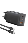 Gan65w Hızlı Şarj Cihazı 65w Çıkışlı Tablet Ve Telefon 2m Tip C Kablolu Şarj Aleti Gar322-eu thumbnail 1