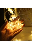 5 metre Led Işıklı 28'li Kar Tanesi Işık Zinciri Dekoratif Pilli Aydınlatma Ev Dekorasyonu Süsleme - 3