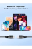 Type-C to Type-C 1.2 Metre Şarj ve Data Kablo Dayanıklı Naylon Örgü USB C to USB C Kablo CB1029 - 6