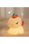 Yumuşak Silikon Unicorn Mini Gece Lambası Dekoratif Işık Derecesi Ayarlanabilir 9cm x 13cm A-007 - 1