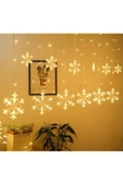 3 metre Led Işıklı 12'li Kar Tanesi Işık Zinciri Dekoratif Fişli Aydınlatma Ev Dekorasyonu Süsleme - 1