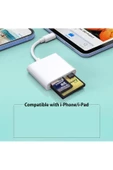 Tip C Kart Okuyucu 3in1 arada, CF TF SD Card Reader iPad ile uyumlu Type C Kablolu ZR498 - 6