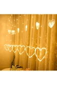 3 metre Led Işıklı 12'li Kalp Işık Zinciri Dekoratif Fişli Aydınlatma Ev Dekorasyonu Süsleme - 2