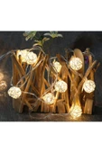 Rattan Topu Pille Çalışan 2 Metre Led Işık Dekoratif Aydınlatma Ev Dekorasyonu Salon Oda Süsleme - 3
