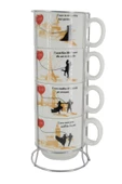 Love and Travel Temalı 200 ml Seramik Kupa Bardak Çay ve Kahve Servisleriniz için Renkli Tasarım - 1