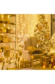 50 Metre Fişli Sarı Led Işık Noel Yılbaşı Ağacı Işığı Led Ampül Çam Ağacı Balkon Salon Süsleme - 7