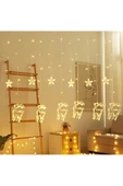 3 metre Led Işık 6 Geyik 6 Yıldız Işık Zinciri Dekoratif Fişli Aydınlatma Ev Dekorasyonu Süsleme - 1