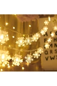 5 metre Led Işıklı 28'li Kar Tanesi Işık Zinciri Dekoratif Pilli Aydınlatma Ev Dekorasyonu Süsleme - 1