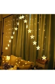 4 metre Led Işık 14'lü Çapraz Yıldız Işık Zinciri Dekoratif Fişli Aydınlatma Ev Dekorasyonu Süsleme - 5