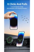 Magnetic 15W Kablosuz Araç İçi Cep Telefonu Şarj 2in1 Telefon Tutucu ve Şarj D12 thumbnail 7