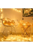 30 Metre Fişli Sarı Led Işık Noel Yılbaşı Ağacı Işığı Led Ampül Çam Ağacı Balkon Salon Süsleme - 4