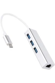 Type-C To USB Çevirici Macbook Uyumlu Adaptör Çoklayıcı Tip C To RJ45 Adaptör 4in1 ZR115-A - 6