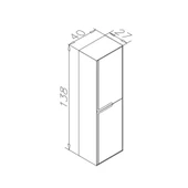 Orka Craft 40 cm Ceviz Banyo Boy Çamaşır Dolabı - 6