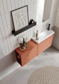 Orka Ferla 110 cm Tarçın Banyo Dolabı Alt Modül ve Lavabo - 2