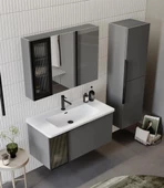 Orka Pure 100 cm Mat Gri Banyo Dolabı Takımı thumbnail 5