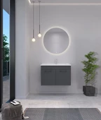 Orka Limpo 100 cm Mat Antrasit Kapaklı Banyo Dolabı Takımı thumbnail 2