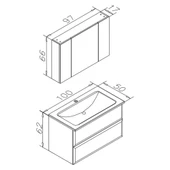 Orka Nuvola 100 cm Beyaz Banyo Dolabı Takımı thumbnail 4