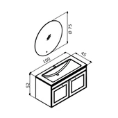 Orka Limpo 100 cm Mat Antrasit Kapaklı Banyo Dolabı Takımı thumbnail 4