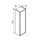 Orka Verona 40 cm Parlak Beyaz Banyo Boy Çamaşır Dolabı - 3