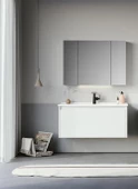 Orka Likya 100 cm Mat Beyaz Banyo Dolabı Takımı - 1