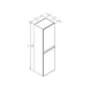 Orka Nest 40 cm Antrasit Banyo Boy Çamaşır Dolabı - 4